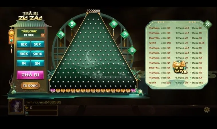 Giao diện chơi game nhanh ZicZac Loto188