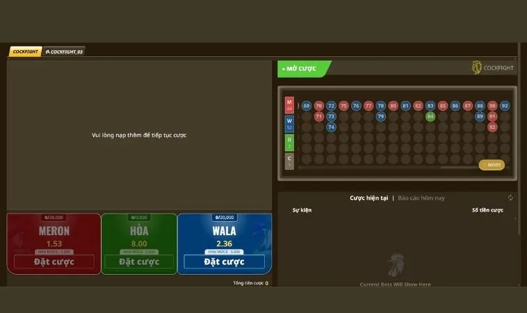 Giao diện đặt cược Đá Gà Sabong Tại Loto188