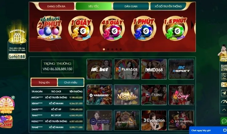 Đa dạng các thể loại game để trải nghiệm tại nhà cái Loto188