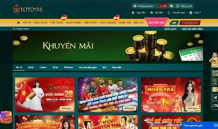 khuyến mãi Loto188